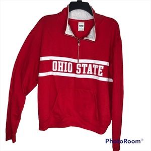 The Ohio State PINK Zip Up Sweatshirt Long Sleeve Pullover Pockets